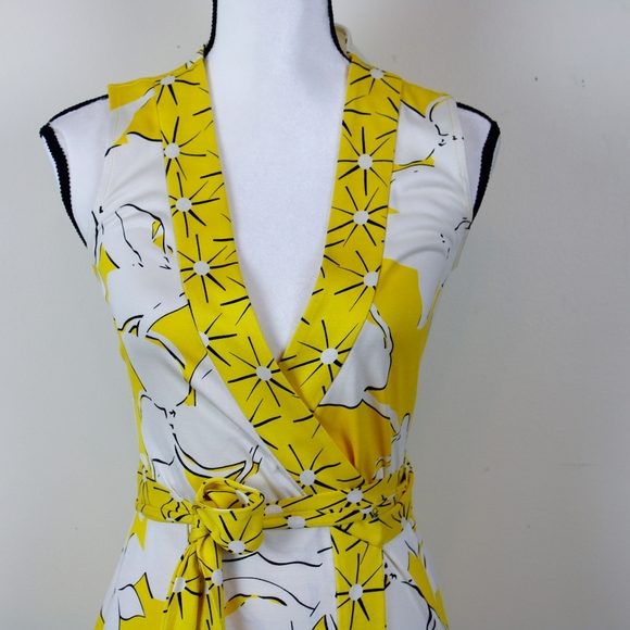 Diane von Furstenberg Silk Wrap Yellow Dress - Picture 3 of 8